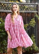 Load image into Gallery viewer, Raya Block Printed Mini Dress- Pink
