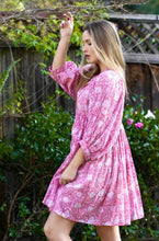 Load image into Gallery viewer, Raya Block Printed Mini Dress- Pink
