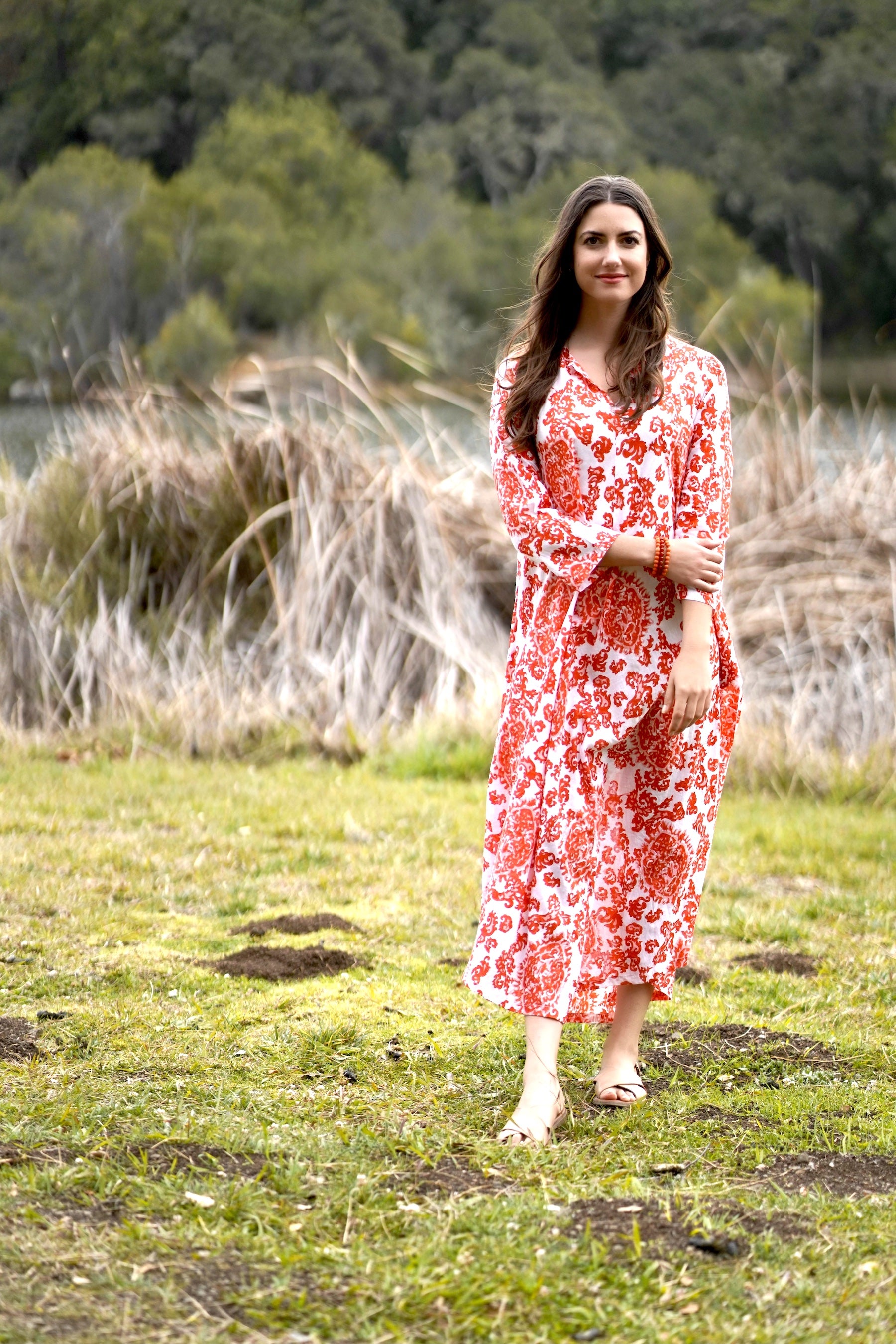 Calypso Dandelion Dress Red White