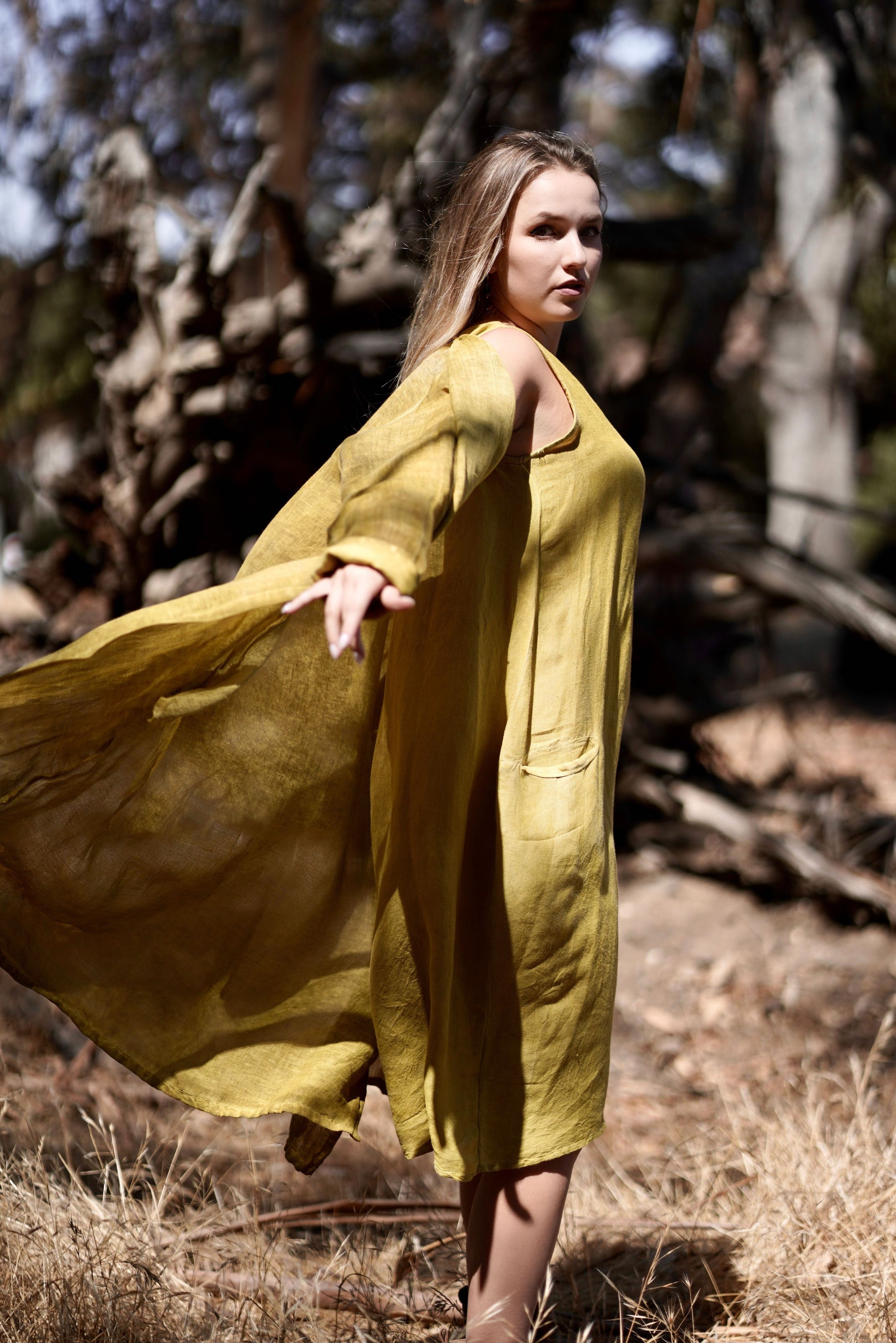 Eisley Duster Coat Mustard Dolma Inc